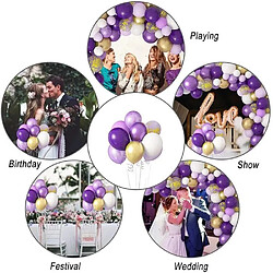 Avis Euro Mega Arche Ballon Violet Or 128 Pièces Violet Ballon Guirlande Kit Ballons Violet Or Blanc Fête Anniversaire Mariage