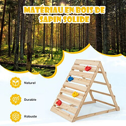 Avis Helloshop26 Escaladeur triangle double face en bois avec rochers colorés et échelles d'escalade triangle d'escalade montessori pour 3-8 ans naturel 20_0008542