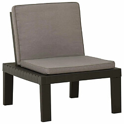 Maison Chic Chaise de salon de jardin - Fauteuil d'extérieur avec coussin Plastique Gris -MN99783