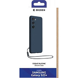 BigBen Connected Coque pour Samsung Galaxy S23+ 5G en Silicone avec dragonne assortie Bleu marine