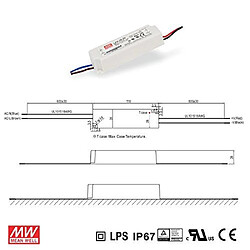 Driver LED Mean Well LPV-20-24 24 V DC 0,84 A