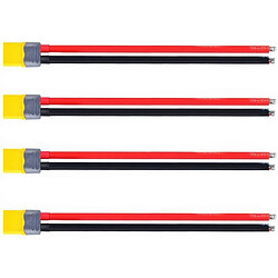 4pcs XT60 Connecteurs mâles avec câbles en silicone 150mm 12AWG pour batteries de drones de course RC Lipo FPV