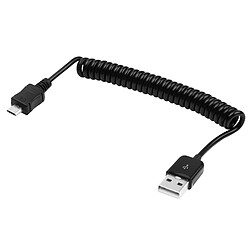 Wewoo Câble noir pour Samsung, Sony, HTC, LG, Huawei et autres Smartphone, spiralé à 90cm enroulé rétractable Données / Chargeur Micro USB