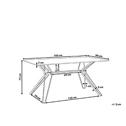 Avis Beliani Table de salle à manger effet marbre blanc / noir 160 x 90 cm BALLINA