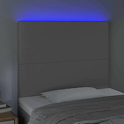 Avis Maison Chic Tête de lit scandinave à LED,meuble de chambre Gris 90x5x118/128 cm Similicuir -MN26169