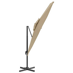 Avis vidaXL Parasol cantilever à double toit Taupe 400x300 cm