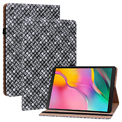 Etui en PU texture tissée avec support et porte-cartes noir pour votre Samsung Galaxy Tab A 10.1 (2019) T510/T515