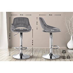 Non Lot de 2 tabourets de bar Milet velours C