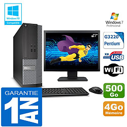 PC DELL 3020 SFF Intel G3220 Ram 4Go Disque 500 Go Wifi W7 Ecran 27" - Occasion