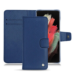 Housse cuir Samsung Galaxy S21 Ultra - Rabat portefeuille - Bleu frisson ( Pantone #29588c ) - NOREVE