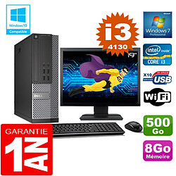 PC DELL 7020 SFF Core I3-4130 Ram 8Go Disque 500 Go Wifi W7 Ecran 19" - Occasion