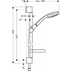 Avis set de douche - croma 100 vario - hansgrohe 27772000