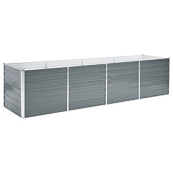 vidaXL Lit surélevé de jardin Acier galvanisé 320x80x77 cm Gris