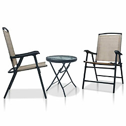 Maison Chic Table de bistro et chaises d'extérieur 3 pcs,Ensemble de bistro de jardin pour relax Taupe Acier -GKD424672