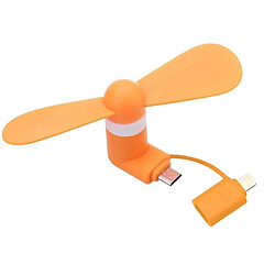 (Orange) 3in1 mini Refroidisseur de Ventilateur de Téléphone Portable Portable Pour Android Samsung Huawei Apple iPad