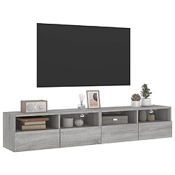 Acheter vidaXL Meubles TV muraux 2pcs sonoma gris 80x30x30cm bois d'ingénierie