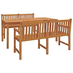 Avis Salle à dîner de jardin 3 pcs,Table et chaise à manger Bois de teck massif -MN46880