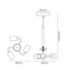 Avis Luminaire Center Suspension Baymont Laiton antique 3 ampoules 34cm