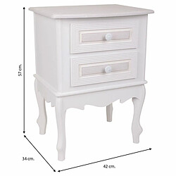 Table de Nuit Alexandra House Living Blanc 34 x 57 x 42 cm pas cher