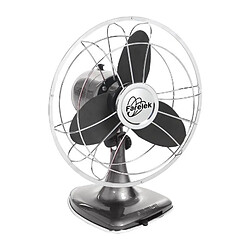 Farelek REDWOOD - Ventilateur a poser Ø30cm 30W rétro indus anthracite et chrome