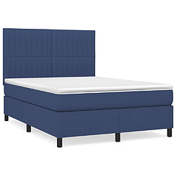 Maison Chic Lit Adulte - Lit simple Lit à sommier tapissier avec matelas moelleux - Meuble de Chambre - Bleu 140x200 cm Tissu -MN79905