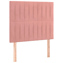 Acheter Maison Chic Tête de lit scandinave à LED,meuble de chambre Rose 80x5x118/128 cm Velours -MN95483