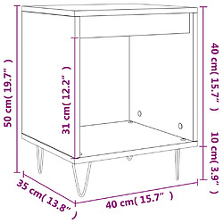 vidaXL Table de chevet Blanc brillant 40x35x50 cm Bois d’ingénierie pas cher