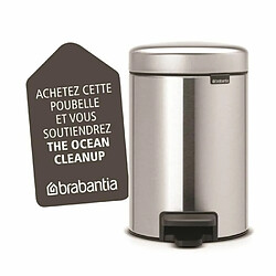 Brabantia 113222 Poubelle à Pédale Newicon avec Seau en Plastique, 3 L - Acier Mat pas cher