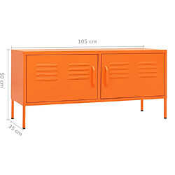 vidaXL Meuble TV Orange 105x35x50 cm Acier pas cher