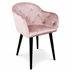 Paris Prix Fauteuil Design en Velours Glany 81cm Rose