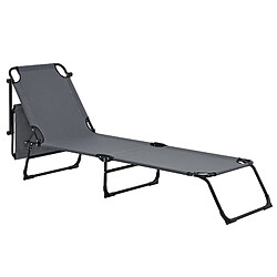 Avis Helloshop26 Lot de deux transats pliable avec toiture pare-soleil de relax acier 190 cm gris foncé 03_0004512