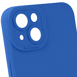 Avizar Coque pour iPhone 14 Silicone Mat Protection Caméra Bleu