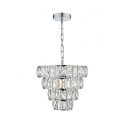 Luminaire Center Suspension Cerys Cristal,chrome poli 1 ampoule 29cm