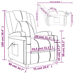 vidaXL Fauteuil inclinable électrique Anthracite Similicuir pas cher