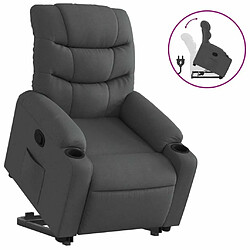 Maison Chic Fauteuil Relax pour salon, Fauteuil inclinable Gris foncé Tissu -GKD31071