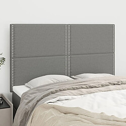 vidaXL Têtes de lit 4 pcs Gris foncé 72x5x78/88 cm Tissu