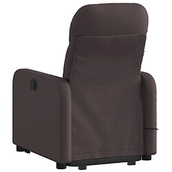 Avis vidaXL Fauteuil inclinable de massage électrique Marron foncé Tissu