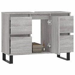 Avis Maison Chic Armoire salle de bain,Meuble de rangement de salle de bain,Meuble haut sonoma gris 80x33x60 cm bois d'ingénierie -GKD729172