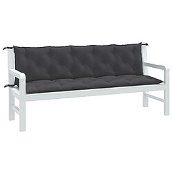 vidaXL Coussins de banc de jardin lot de 2 anthracite mélangé tissu