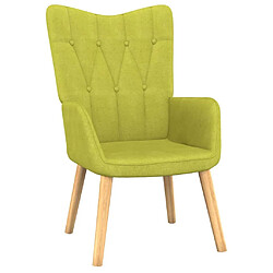 Maison Chic Chaise de relaxation | Fauteuil relax avec tabouret Vert Tissu -GKD58624