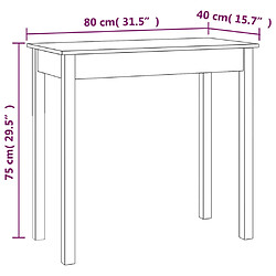 vidaXL Table console Blanc 80x40x75 cm Bois massif de pin pas cher