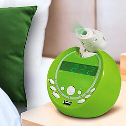 Metronic radio Réveil Gulli MP3 USB avec projection de l'heure et alarme vert