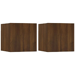 vidaXL Meubles TV muraux 2 pcs Chêne marron 30,5x30x30 cm