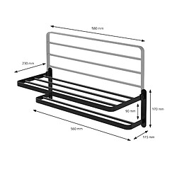 Acheter ML-Design Porte-serviettes salle de bain barre en acier autocollante sans percer 58 cm