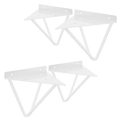 ML DESIGN MODERN LIVING 4x Support étagère d'angle triangle en métal blanc avec vis 160mm fixation mural