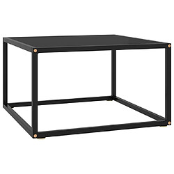 Maison Chic Table basse,Table Console Table d'appoint, Table pour salon Noir avec verre noir 60x60x35 cm -MN95319