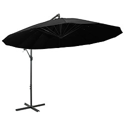 Helloshop26 Parasol d'extérieur suspendu 3 m mât en aluminium noir 02_0008726