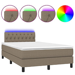 Sommier à lattes LED,Cadre à lattes de lit avec matelas pour Adulte Taupe 120x200 cm Tissu -MN72790