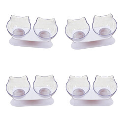 4x Cat Kitty Puppy Elevated Bowls Conteneur De Nourriture Surélevé écologique