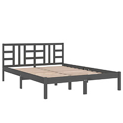 Acheter Maison Chic Lit adulte - Lit simple Cadre de lit,Structure du lit Contemporain Gris Bois massif 120x200 cm -MN97513